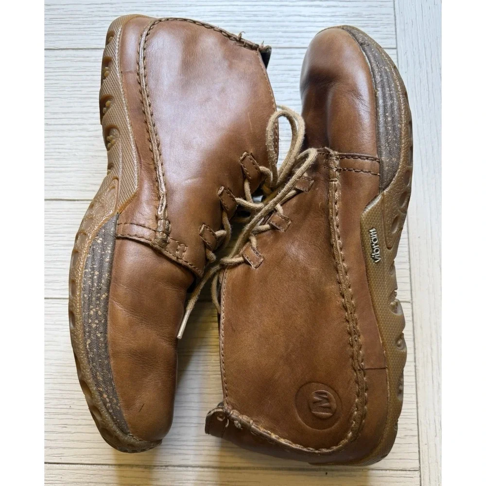 Merrell‎ Men Apollo Autumn Tan Chukka Leather Lace Up Ankle Boots Vibram Sole 10